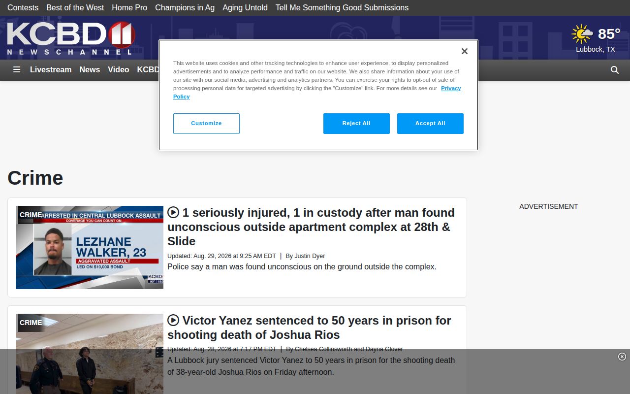 Lamb County crime news and booking record context on KCBD Crime